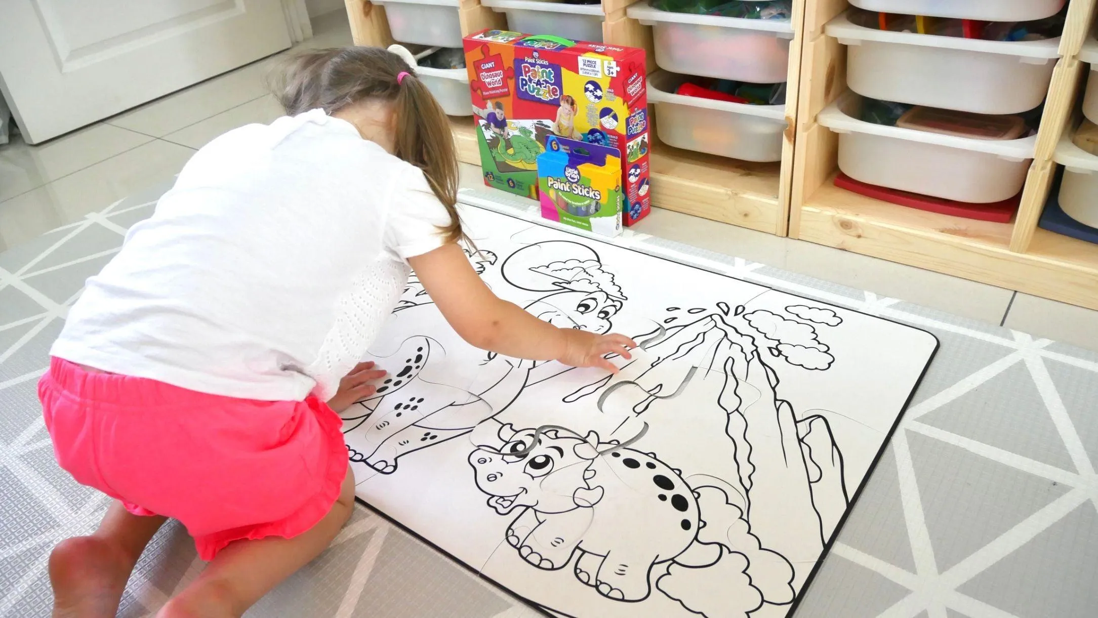 Little Brian Dinosaur World Paint Sticks Paint-A-Puzzle