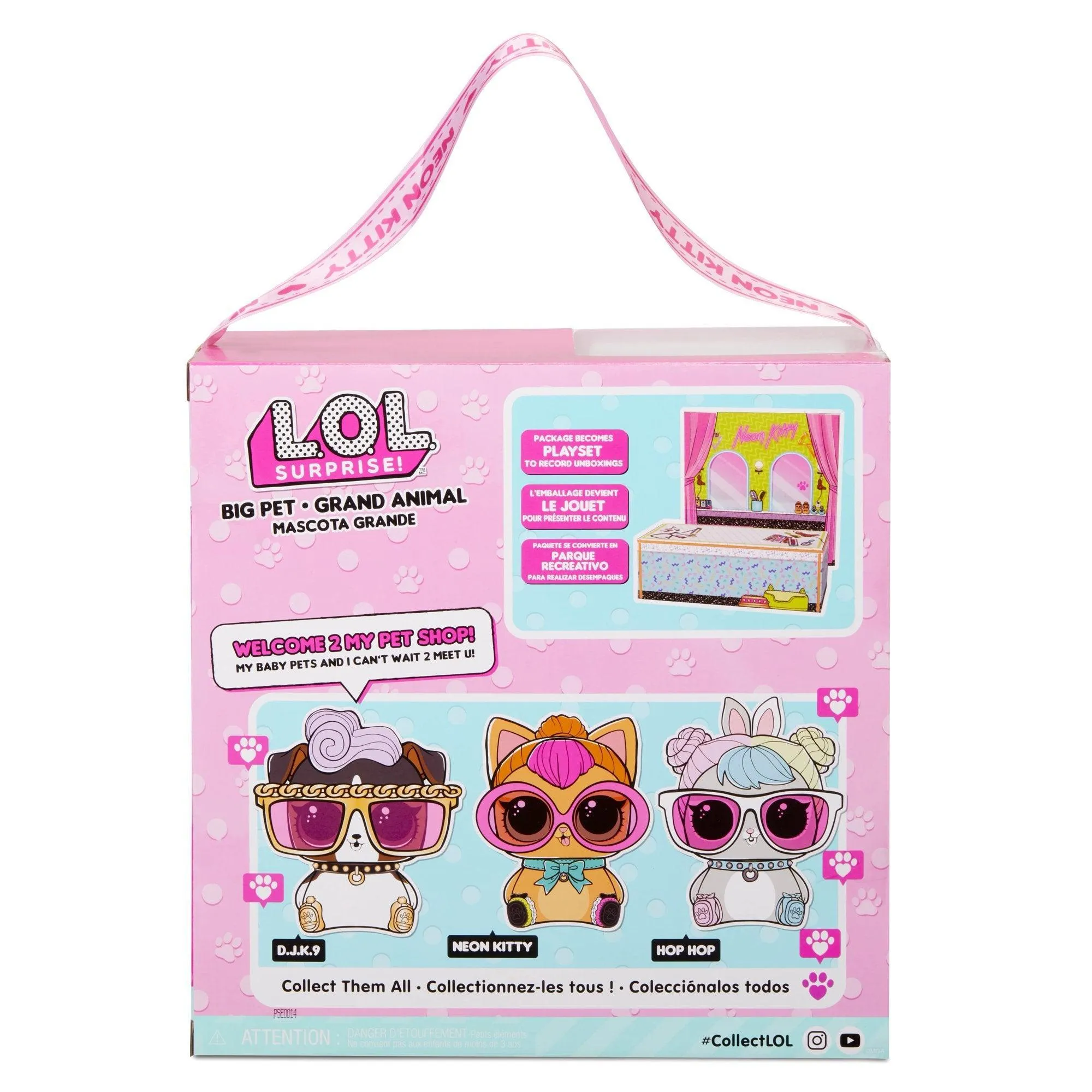 L.O.L. Surprise! Big Pet Neon Kitty with 15 Surprises