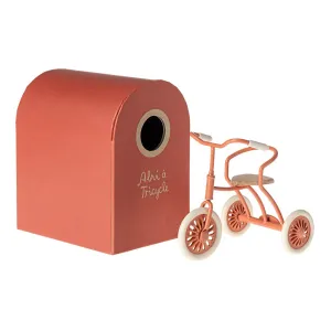 Maileg Abri  Tricycle, Mouse - Coral