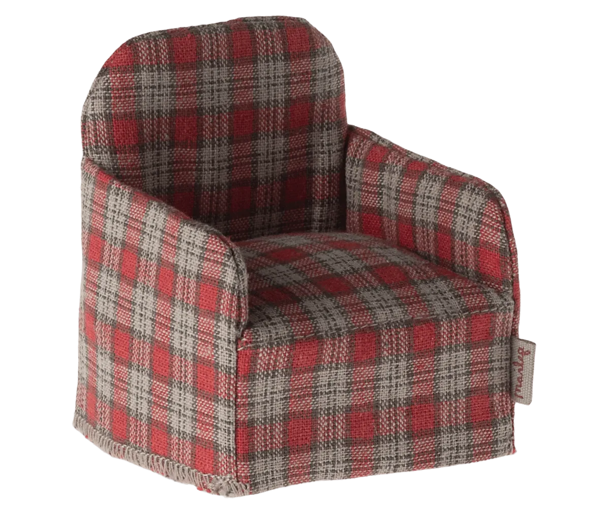 Maileg Mouse Chair Red Checker