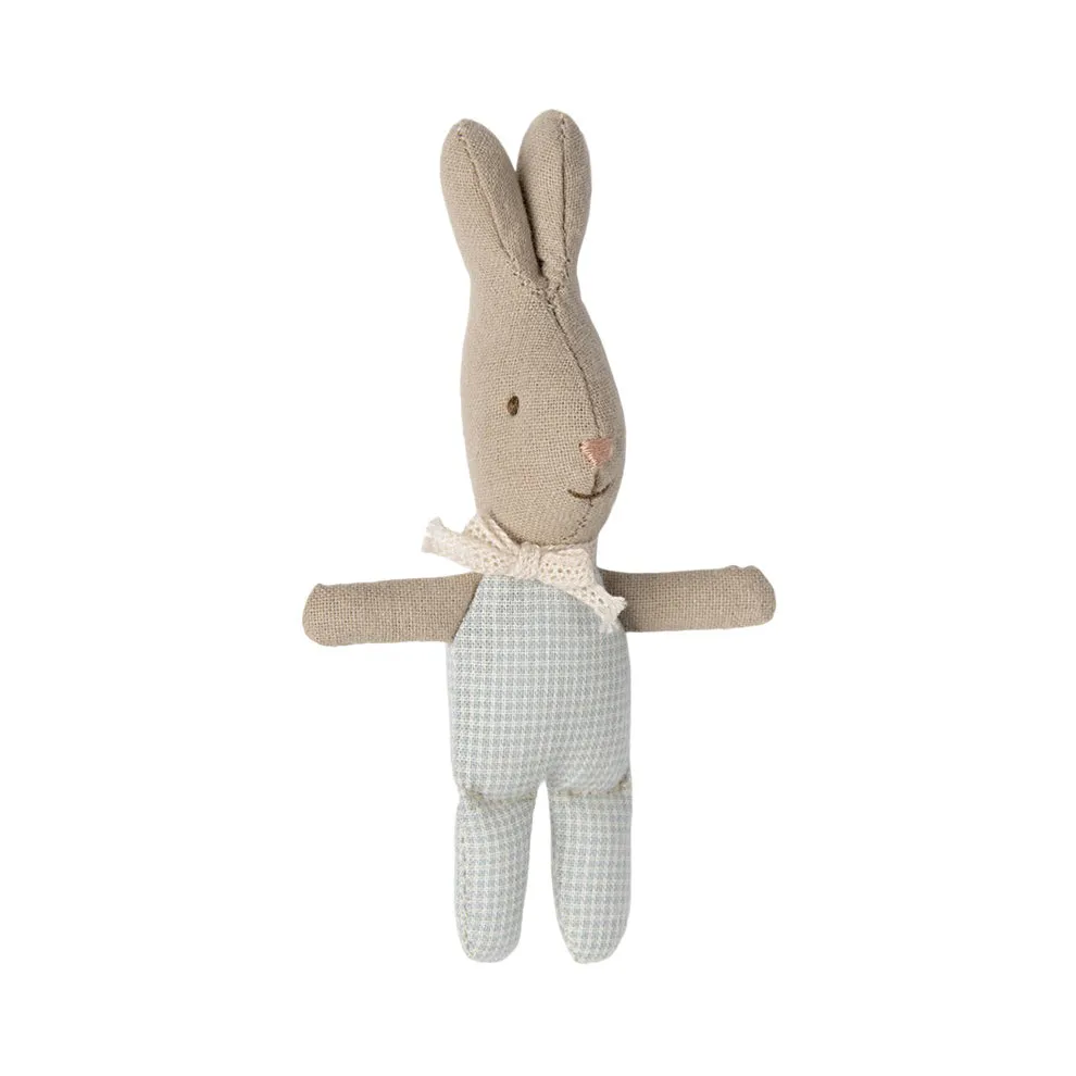Maileg Rabbit, My - Light Blue Check