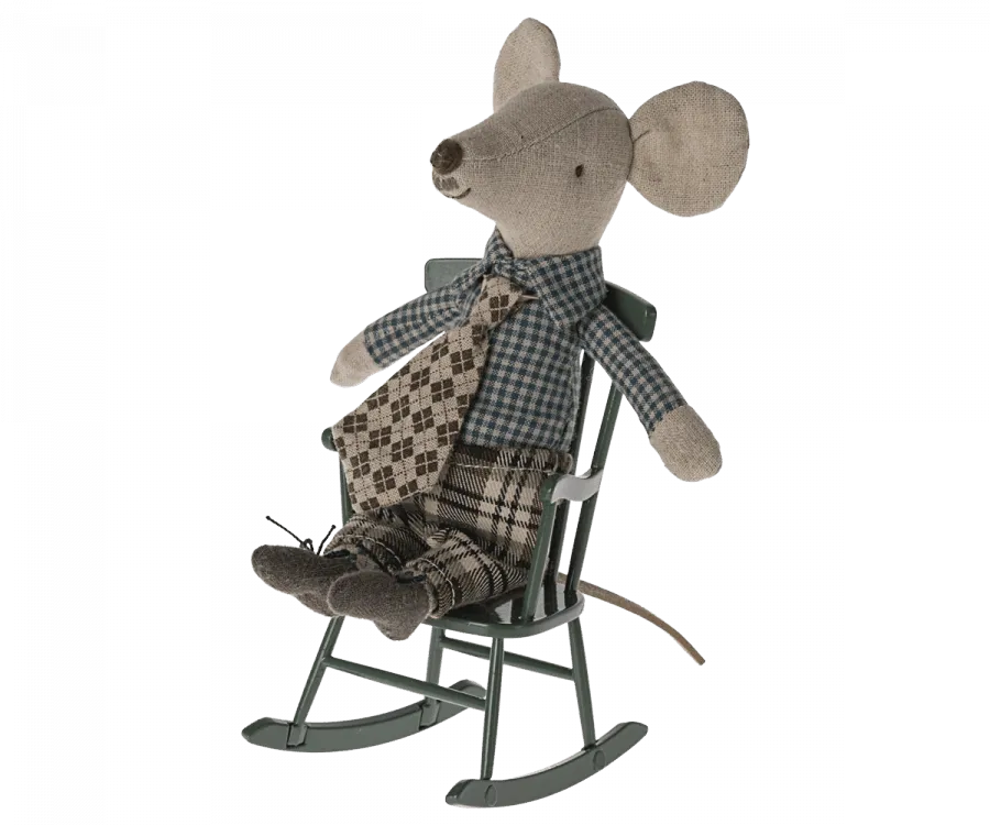 Maileg Rocking Chair Dark Green Mouse Size BACK IN STOCK