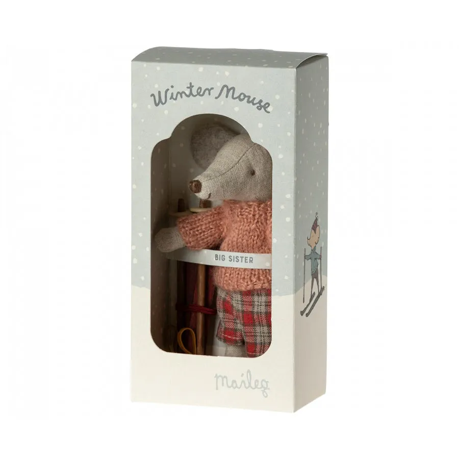 Maileg Winter Mouse with Ski Set, Big Sister