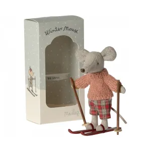 Maileg Winter Mouse with Ski Set, Big Sister