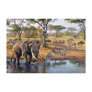 Meeting At The Waterhole 1500 Piece Puzzle