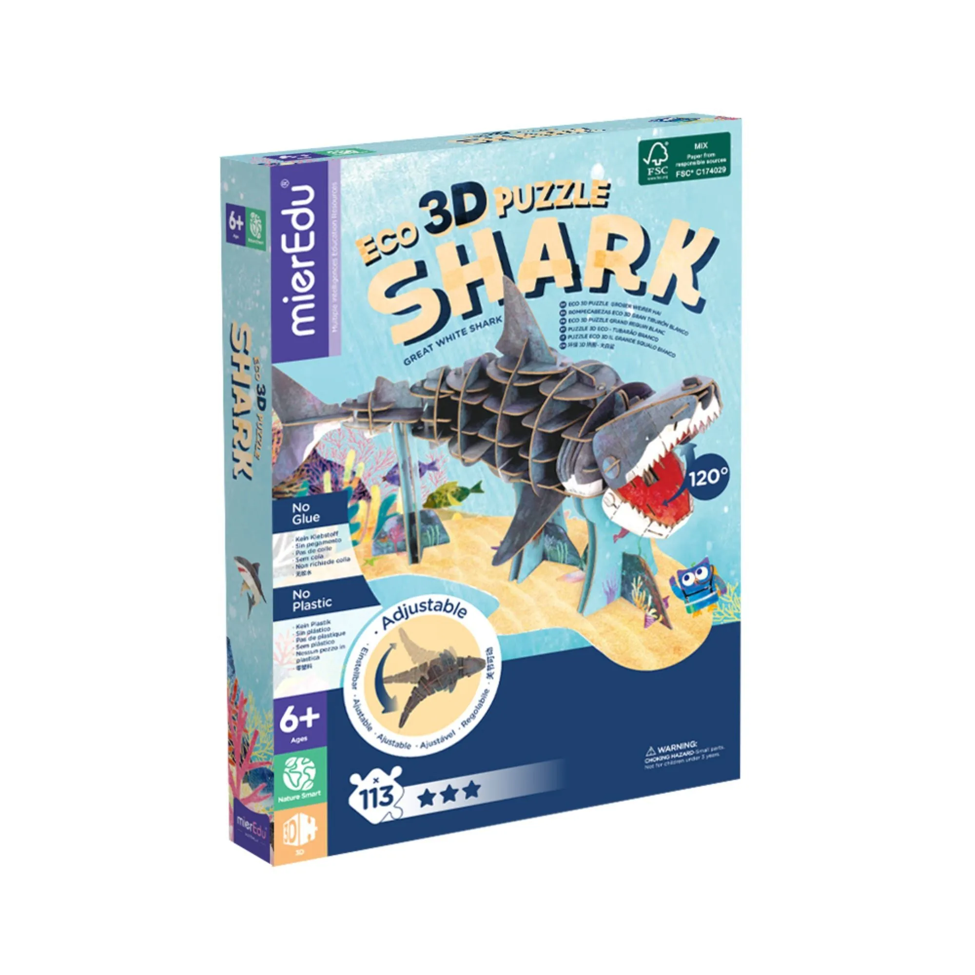 MierEdu Eco 3D Puzzle - Great White Shark