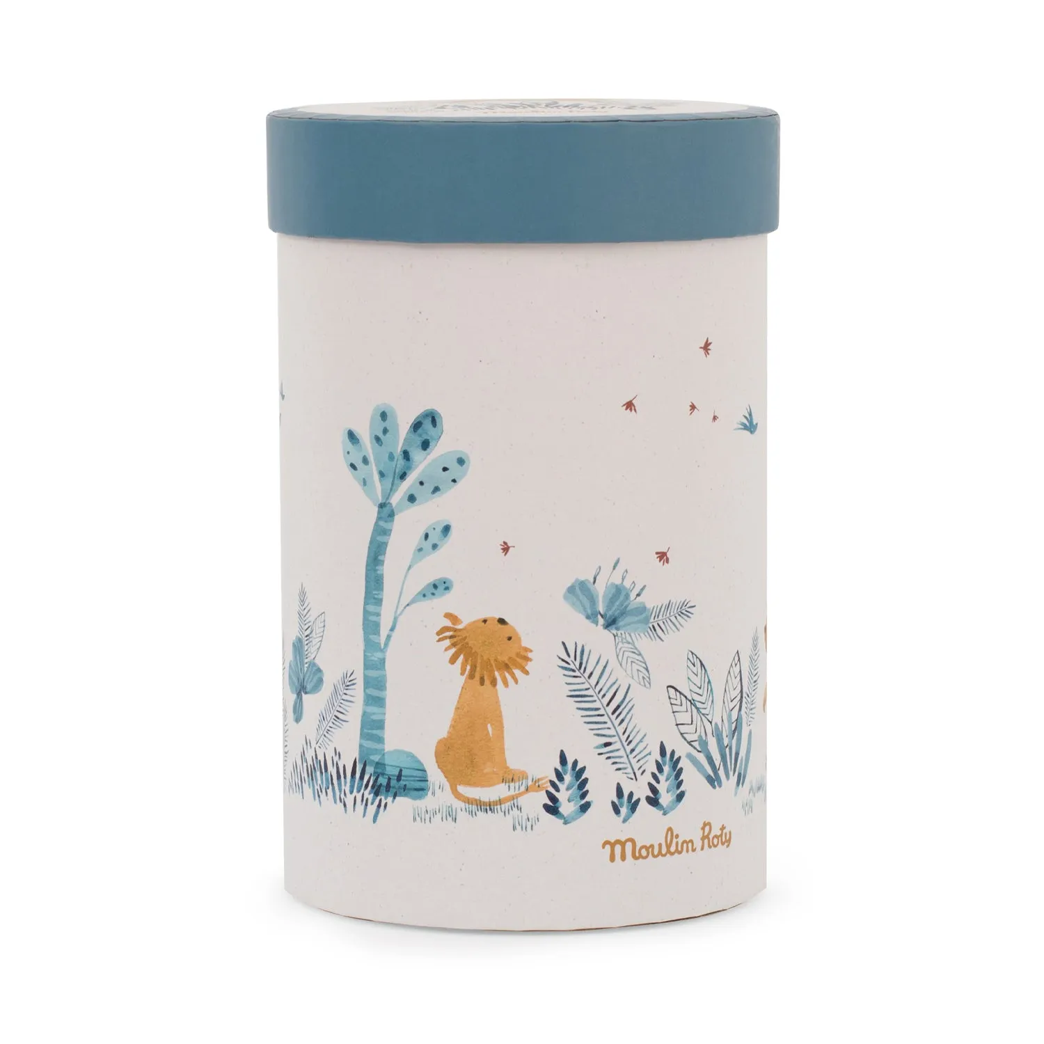 Moulin Roty Sous Mon Baobab Paprika The Lion 39cm in Round Gift Box