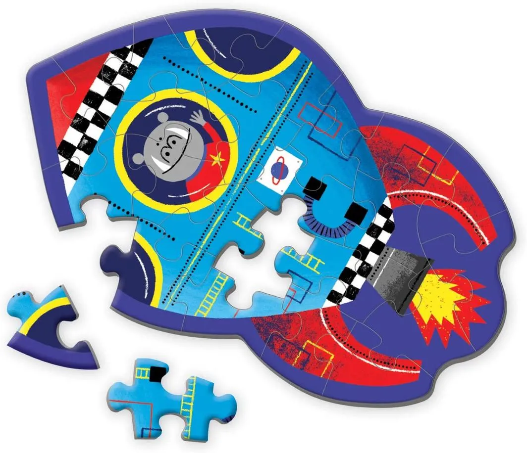 Mud Puppy 24 Piece Shaped Mini Puzzle Spaceship