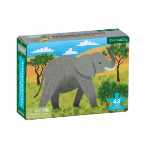 Mud Puppy African Elephant 48 Piece Mini Puzzle