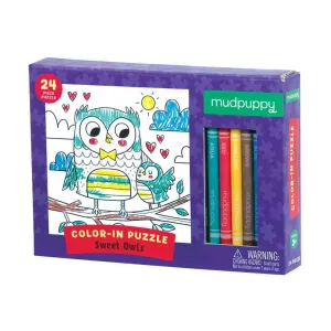 Mud Puppy Color-In Puzzle Sweet Owls
