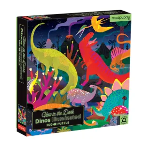 Mud Puppy Glow In The Dark Dinos Illuminated 500 Piece Puzzle