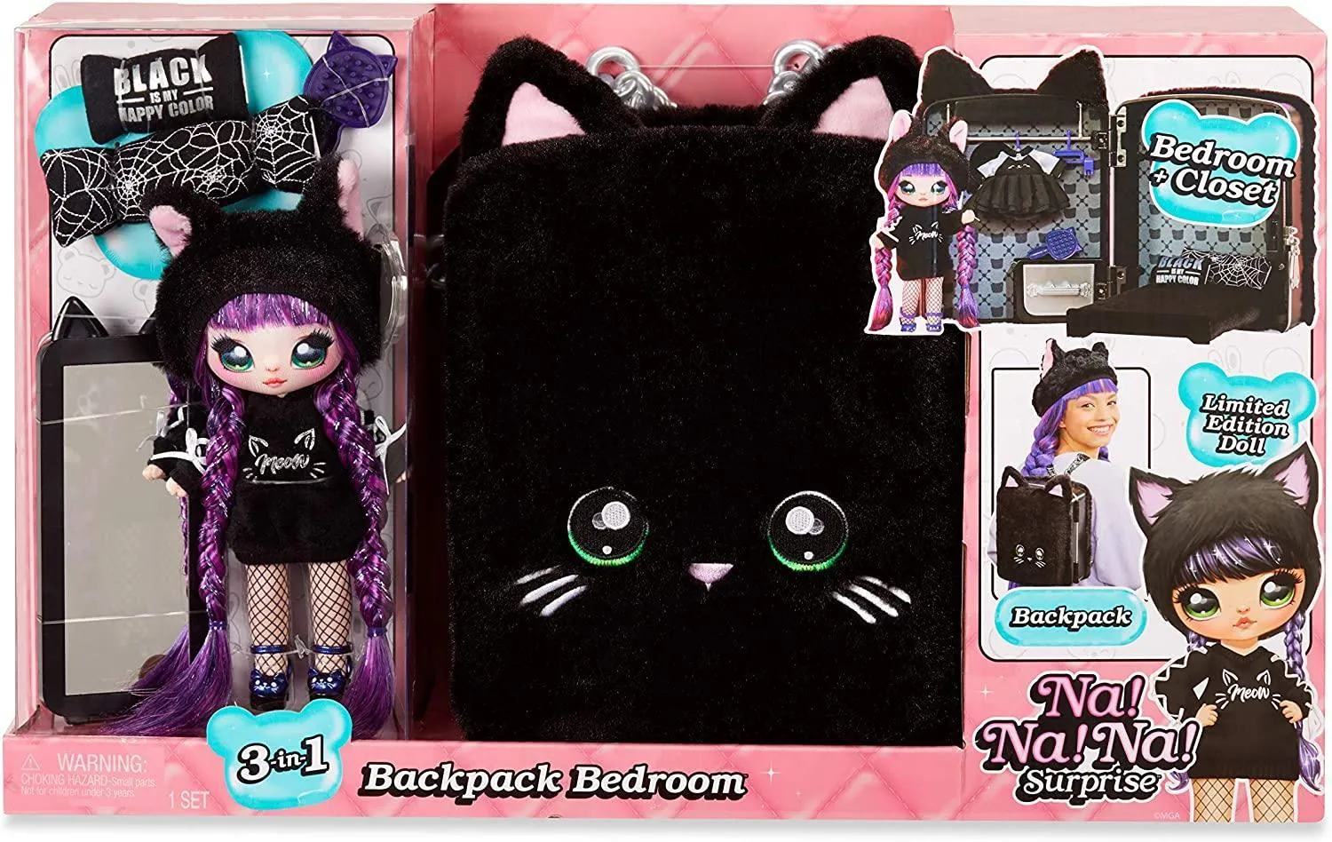 Na! Na! Na! Surprise 3-In-1 Backpack Bedroom Kitty