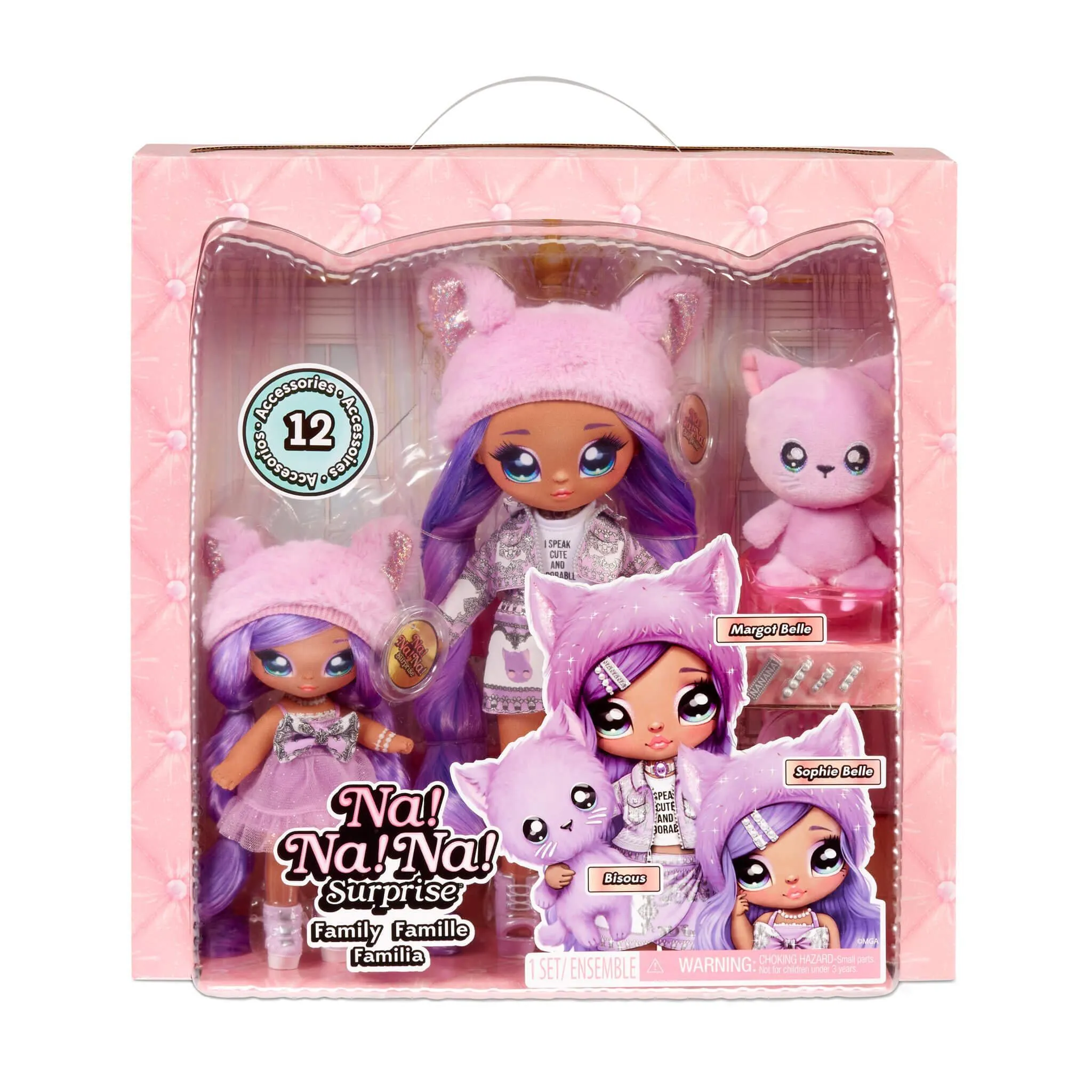 Na! Na! Na! Surprise Family Soft Lavender Kitty Family Doll Set