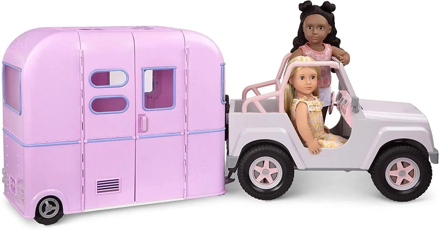 Our Generation Dolls Pink Caravan Playset