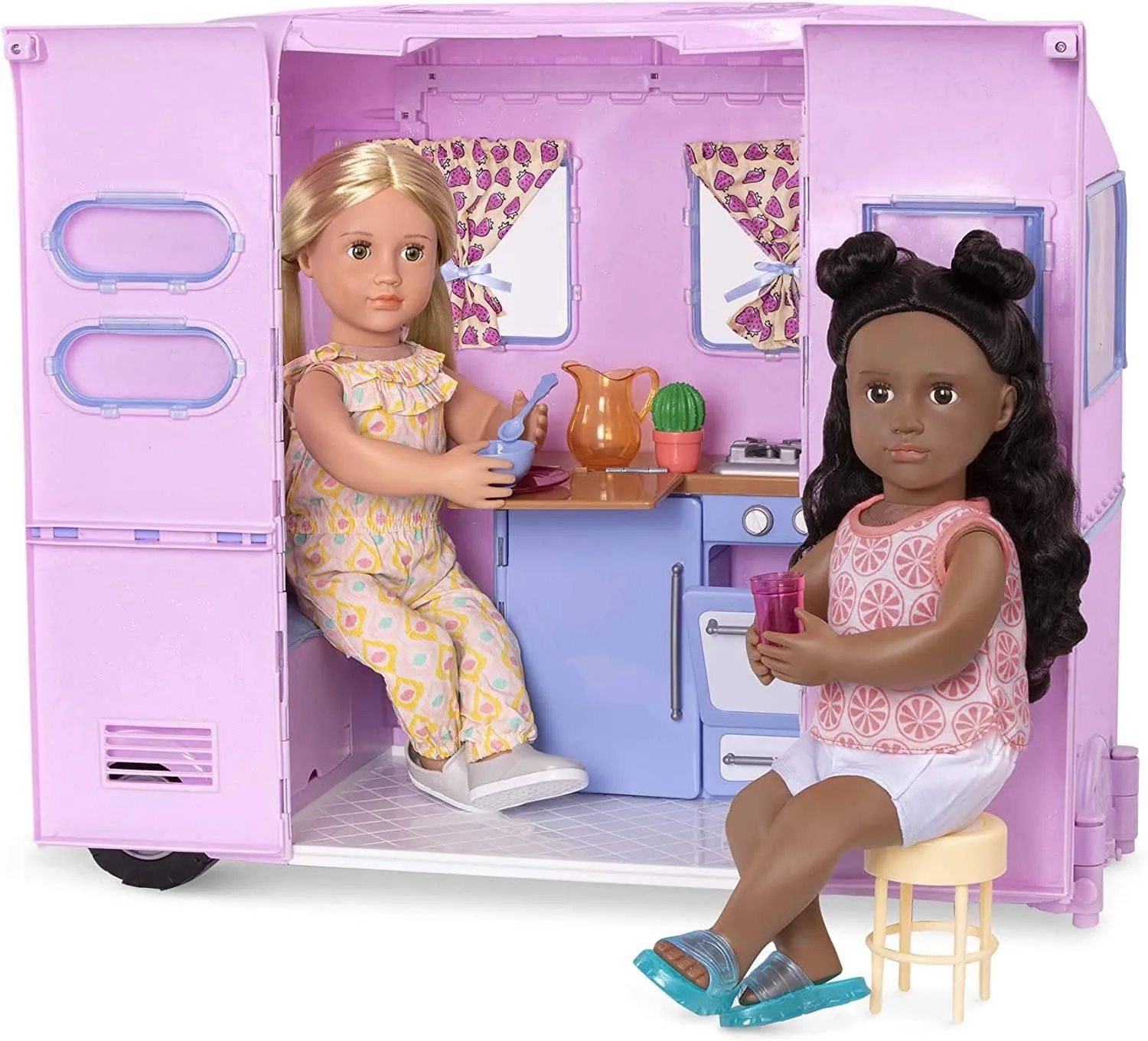 Our Generation Dolls Pink Caravan Playset