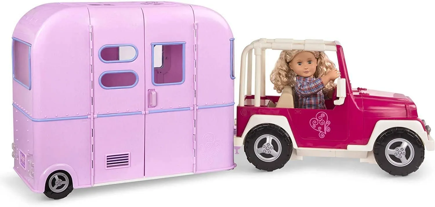 Our Generation Dolls Pink Caravan Playset