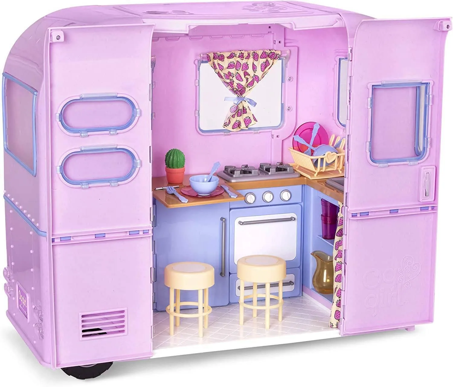 Our Generation Dolls Pink Caravan Playset