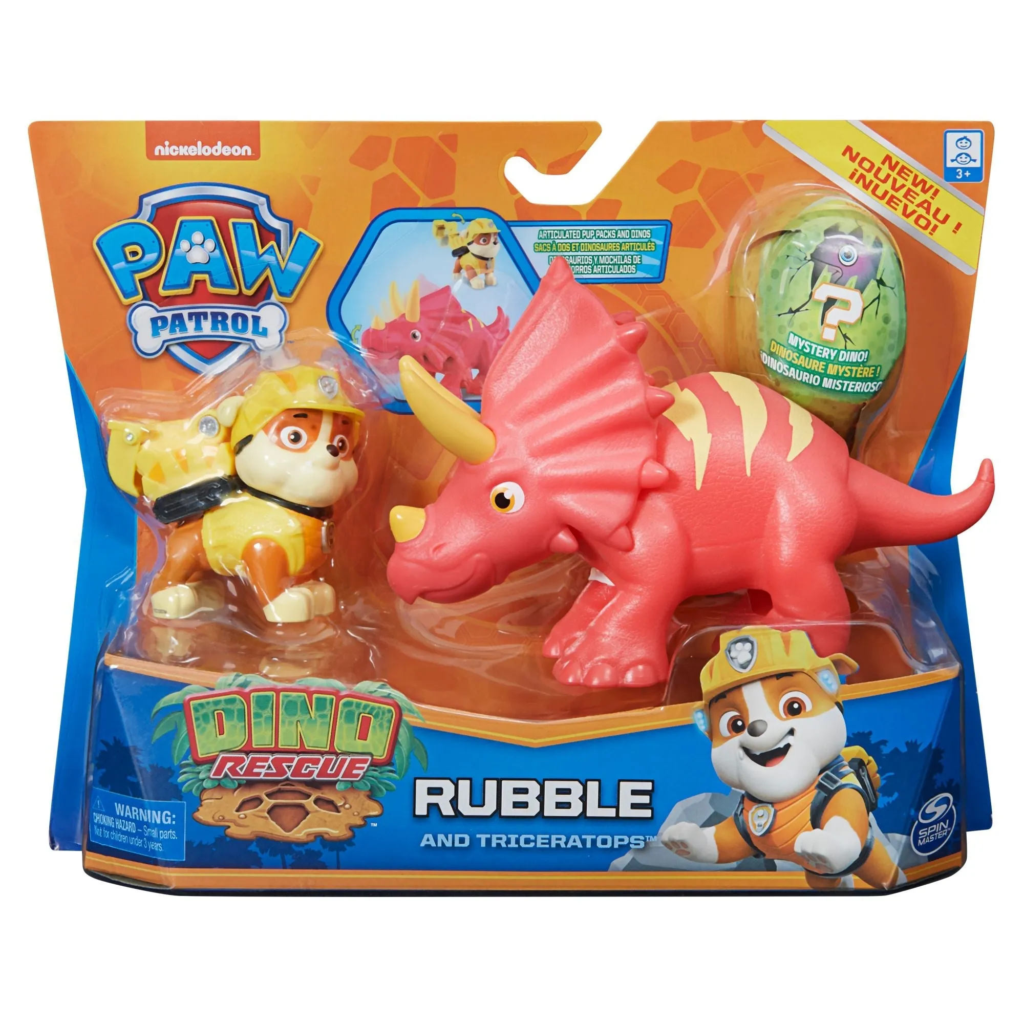 PAW Patrol Dino Rescue Pups Rubble And Triceratops