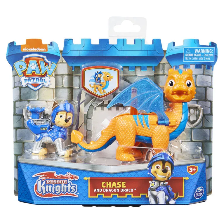 PAW Patrol Knights Rescue Hero Pups Chase And Dragon Draco