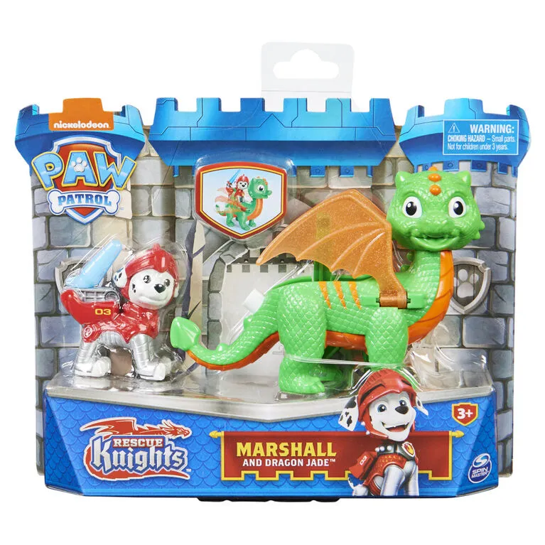 PAW Patrol Knights Rescue Hero Pups Marshall And Dragon Jade