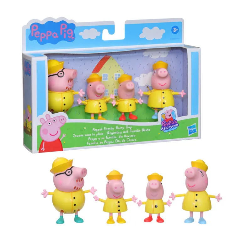 Peppa Pig Family Figure 4 Pack Peppa's Family Rainy Day