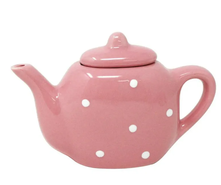 Pink Poppy Tea Set Polka Dot Porcelain In Case