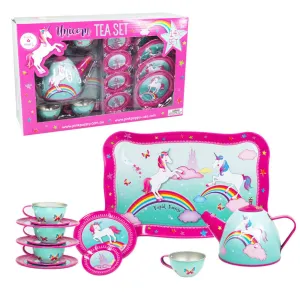 Pink Poppy Unicorn Tin Tea Set Mint