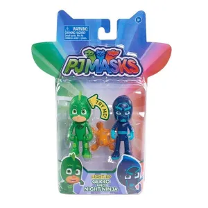 Pj Masks Light Up Hero Vs Villain Figure 2 Pack Gekko And Nigh Ninja