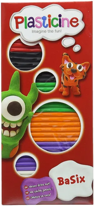 Plasticine Basix 6 Colours Modelling Clay