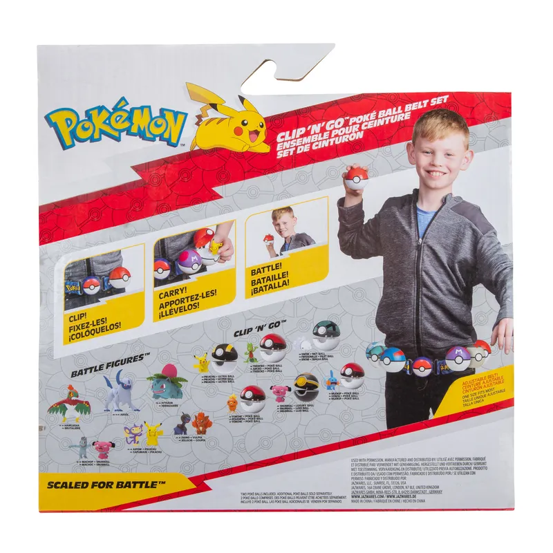Pokemon Clip N Go Poke Ball Belt Set - Nest Ball & Poke Ball With Bulbasaur