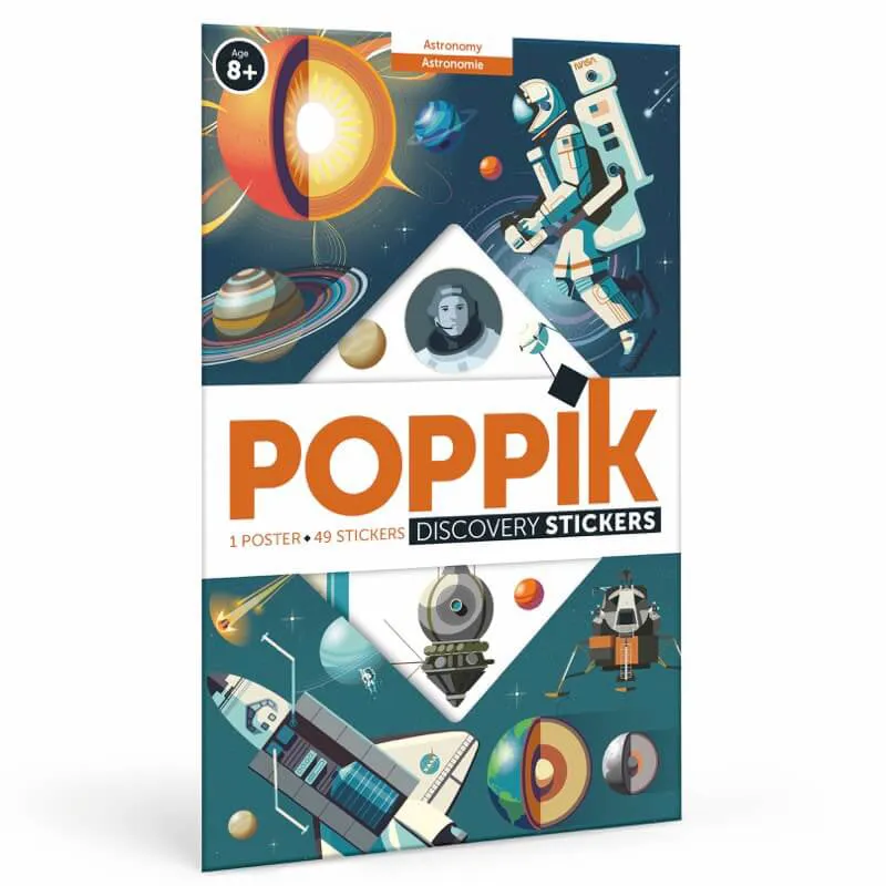 Poppik Discovery Astronomy Educational Poster with 40 Stickers