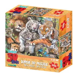 Prime 3D Super 3D Kids 150 Piece Puzzle A Cat Nap