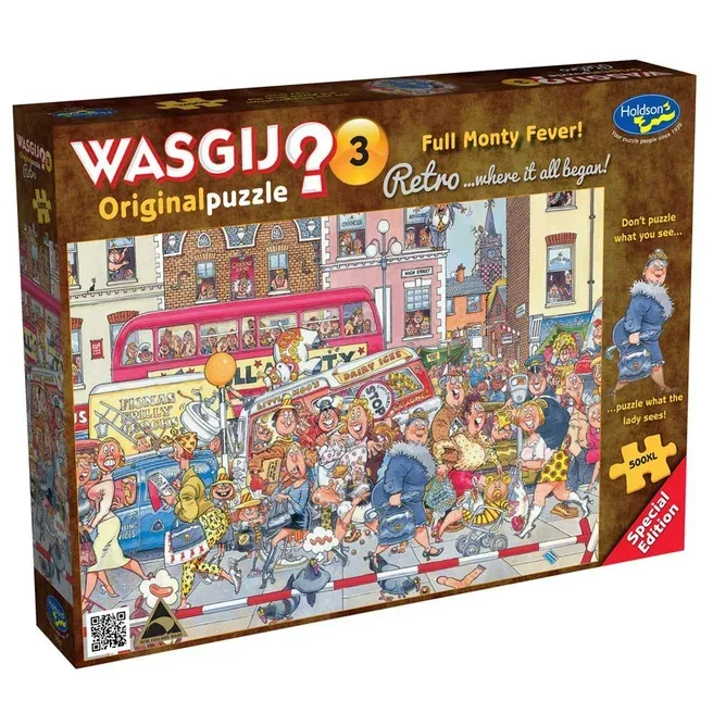 RETRO WASGIJ 500 PIECE XL JIGSAW PUZZLEORIGINAL 3 FULL MONTY FEVER