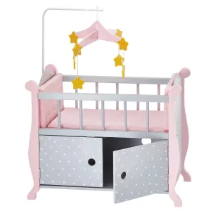 Teamson Olivia's Little World Polka Dot Princess Wooden Baby Doll Crib