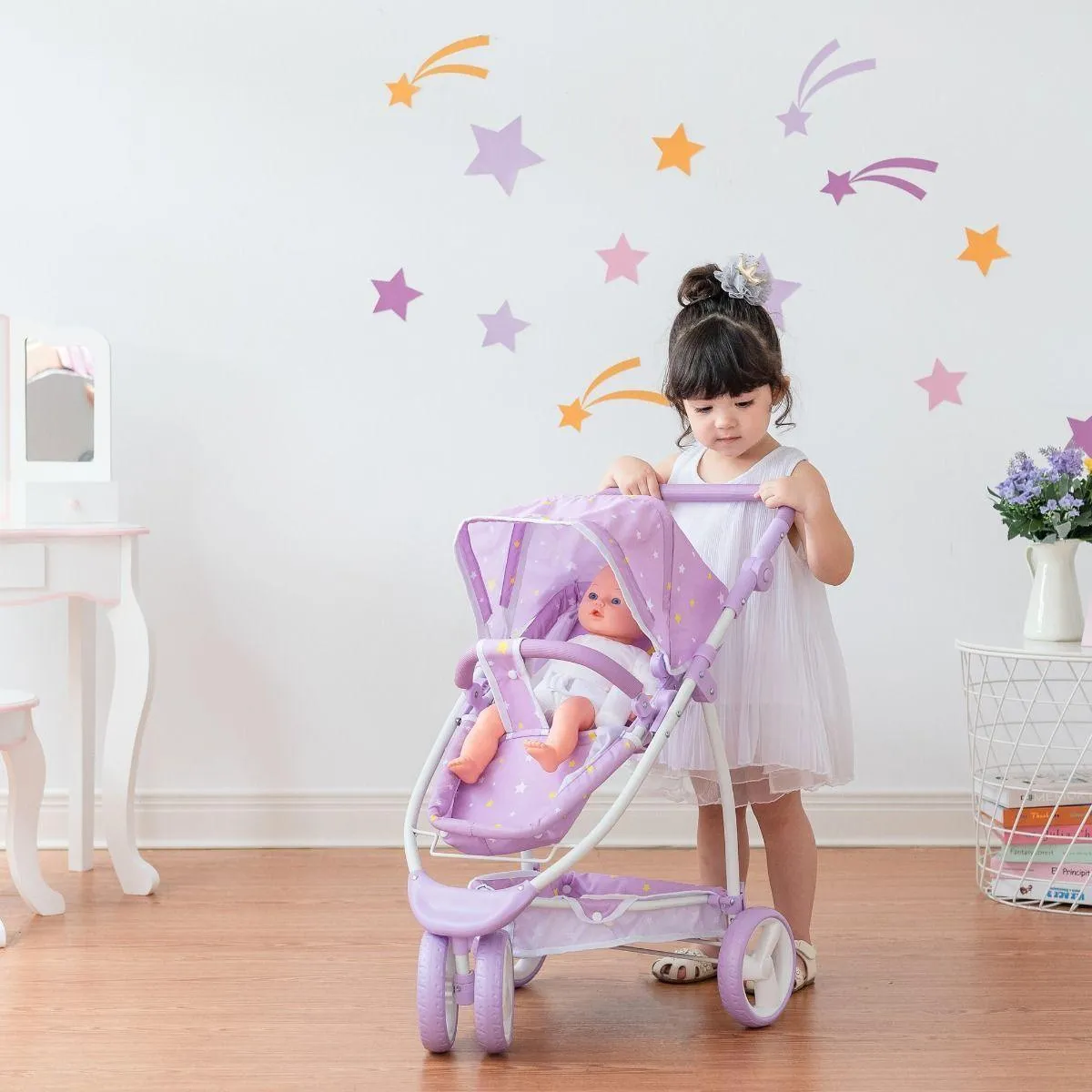 Teamson USA Olivias Little World 2-In-1 Multi-Positional Kids Baby Doll Pram