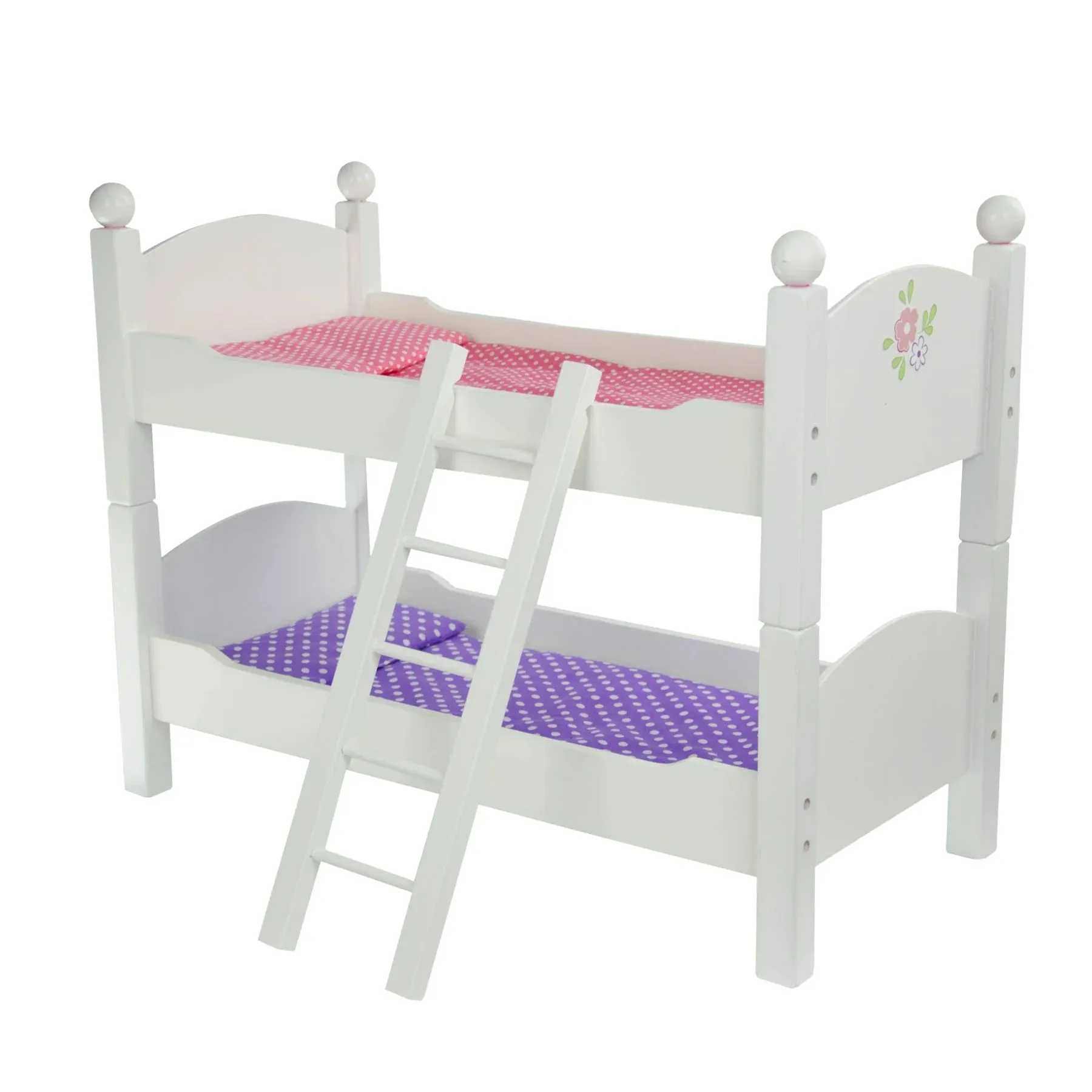 Teamson USA Olivia's Little World Polka Dots Princess 18-Inch Doll Bunk Bed, Grey