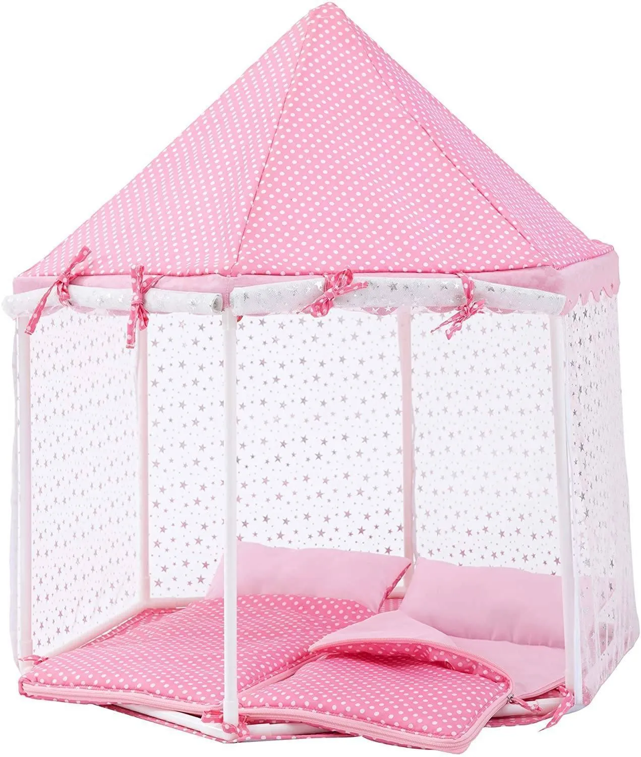 Teamson USA TD-13029A Olivia's Little World TD-13029A Dolls Tent with Sleeping Bags Pink