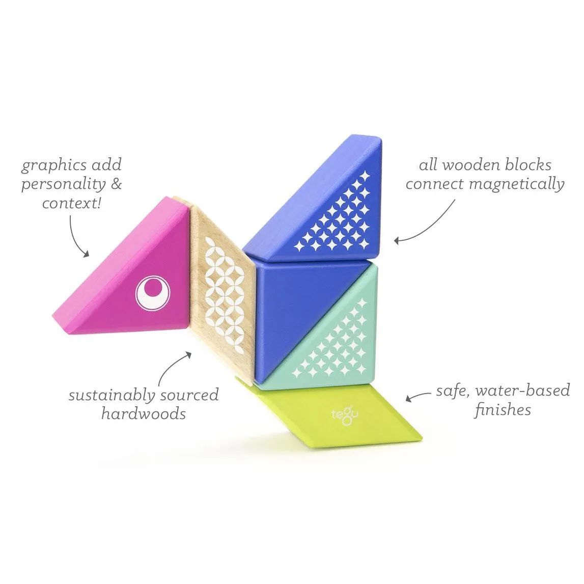 Tegu Travel Pal Hummingbird Magnetic Wooden Blocks