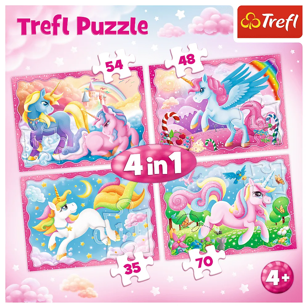 TREFL 4-IN-1 PUZZLE THE MAGICAL WORLD OF UNICORNS