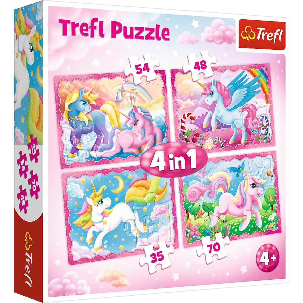 TREFL 4-IN-1 PUZZLE THE MAGICAL WORLD OF UNICORNS
