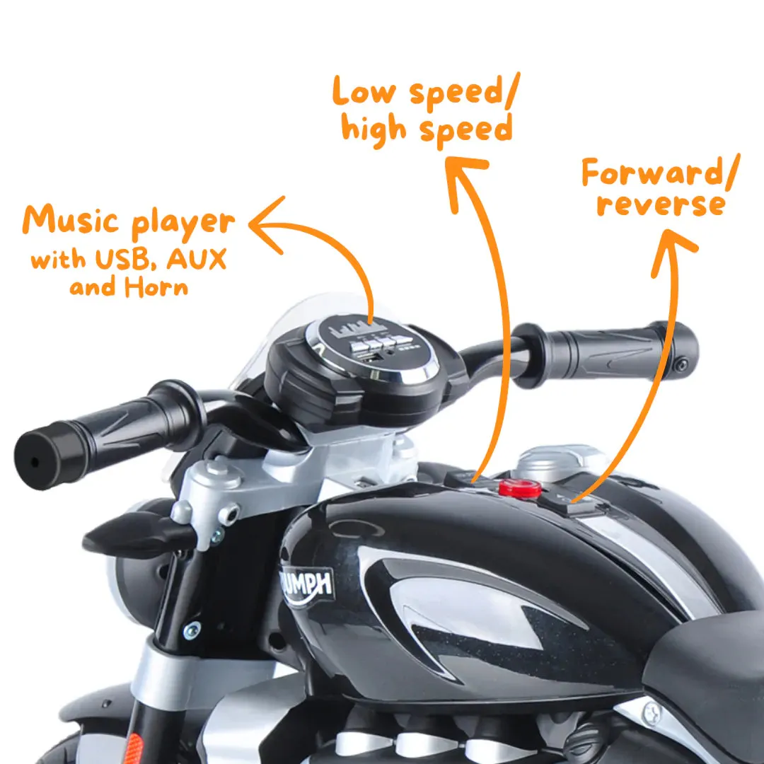 Triumph Rocket 3GT Electric 12V Battery Powered  Ride-On Motorbike - Black