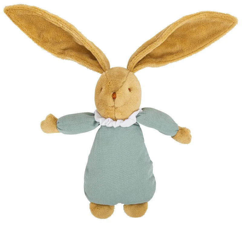 Trousselier Musical Bunny Fluffy 25cm Celadon Green Organic Cotton