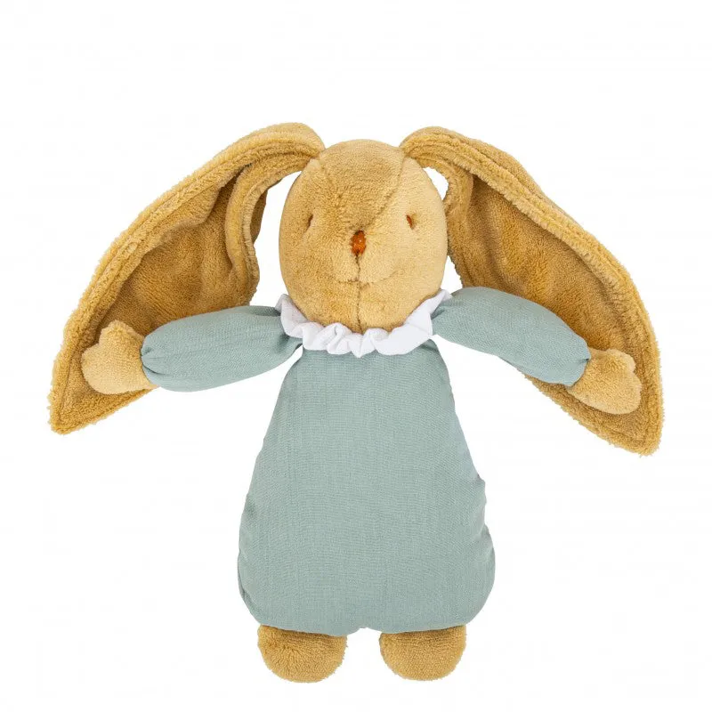 Trousselier Musical Bunny Fluffy 25cm Celadon Green Organic Cotton