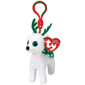 Ty Beanie Boos Clip On Peppermint The White Reindeer