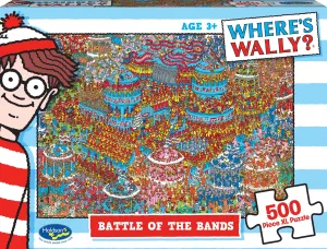 WHERE'S WALLY 500 PIECE XL PUZZLE BATTLE OF THE BANDS