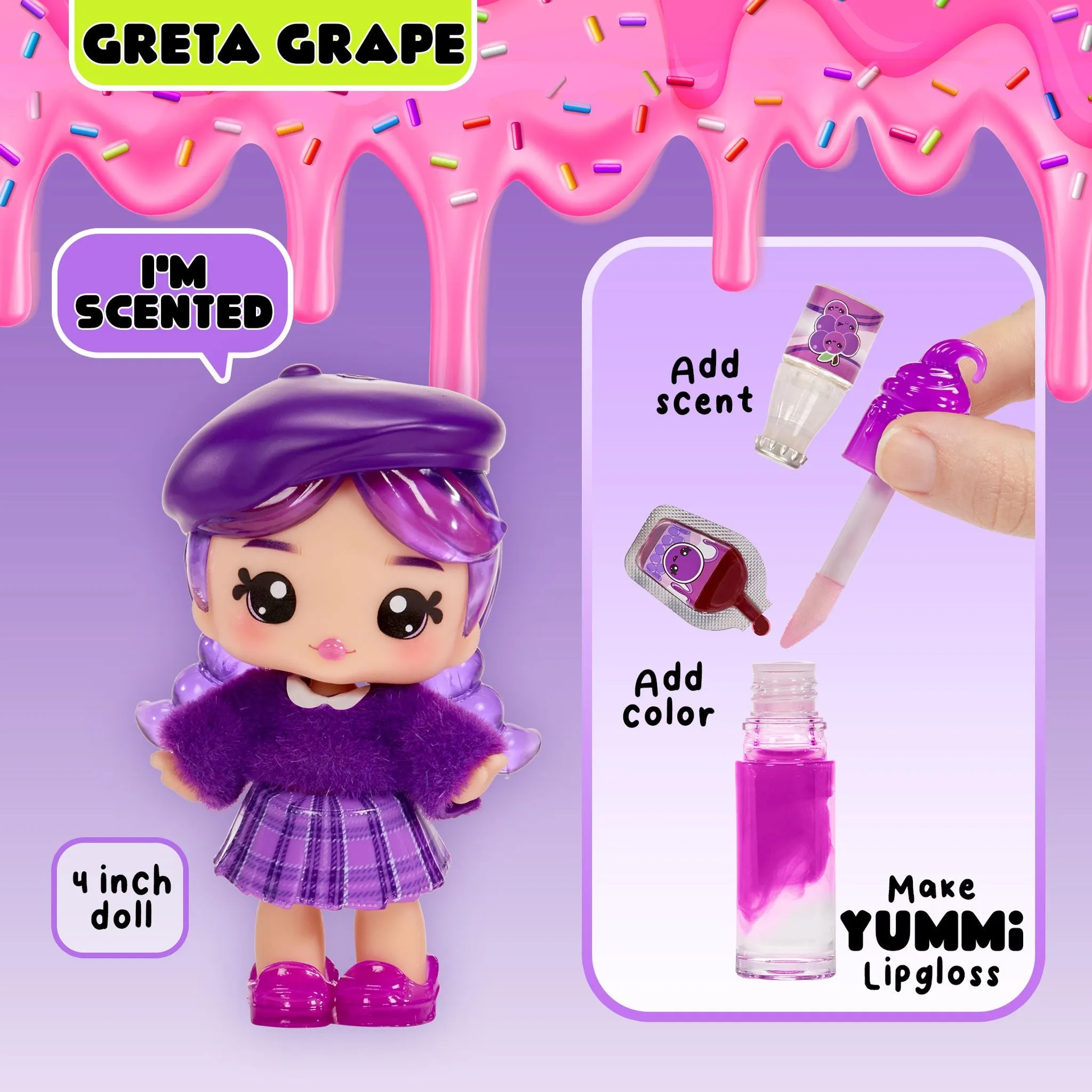 Yummiland Lipgloss Doll-Greta Grape