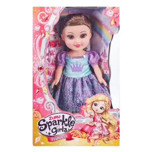 ZURU Sparkle Girlz Tots 13 Inch (33cm) Doll Princess Brown Hair Purple Dress