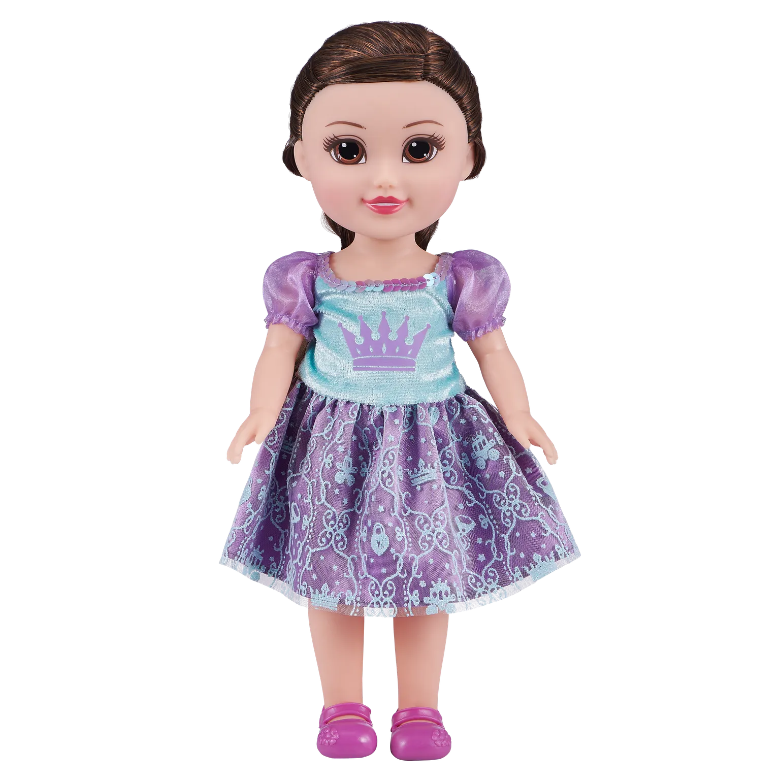 ZURU Sparkle Girlz Tots 13 Inch (33cm) Doll Princess Brown Hair Purple Dress